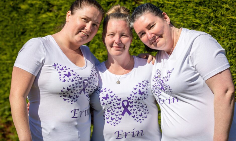 Fife mum Nicola Gannon is organising a special ball in memory of her daughter Erin. She is organising the event with sister Angela (right) and cousin Kimberley Logie.