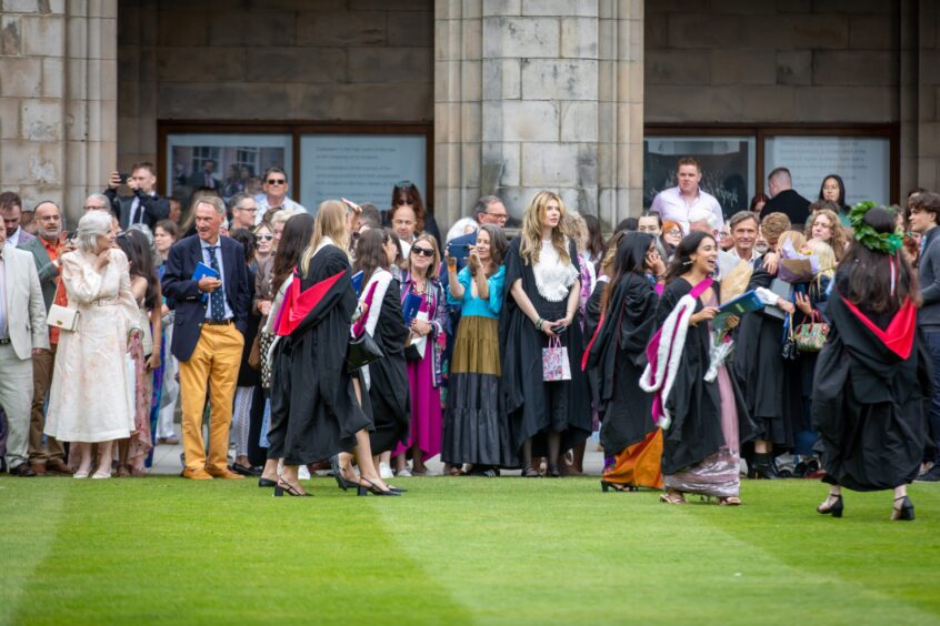 Graduates after the ceremony.