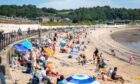 Hundreds of people flock to Burntisland Beach over the weekend.