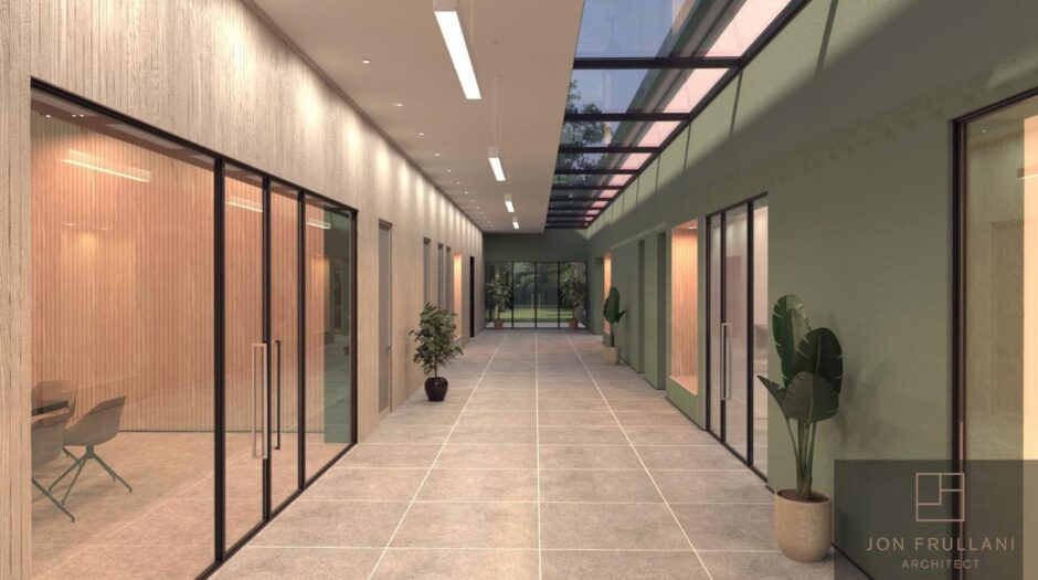 The proposed interior of the new Kirkton Community Centre.