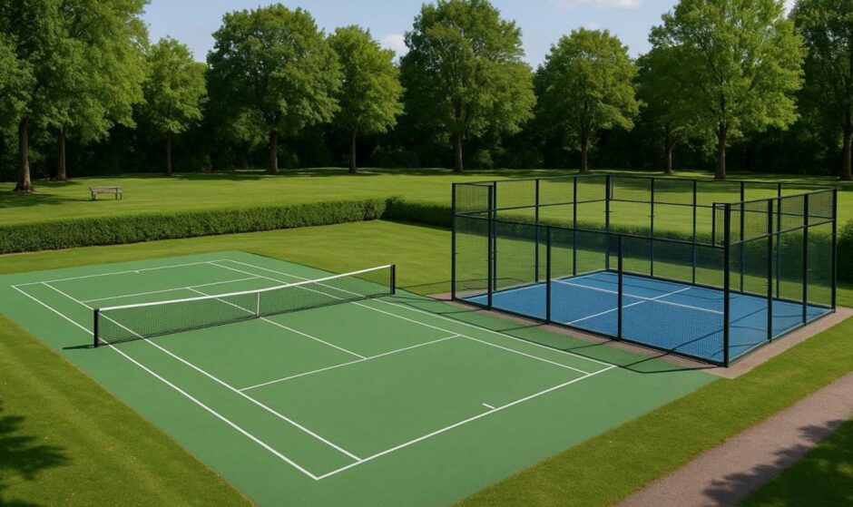 New community leisure facilities, such as a tennis court and paddleball court.
