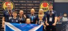 The Young family and Leo Johnston from Lonforgan (right) were representing Scotland at the WUKF World Championships. Image: Supplied
