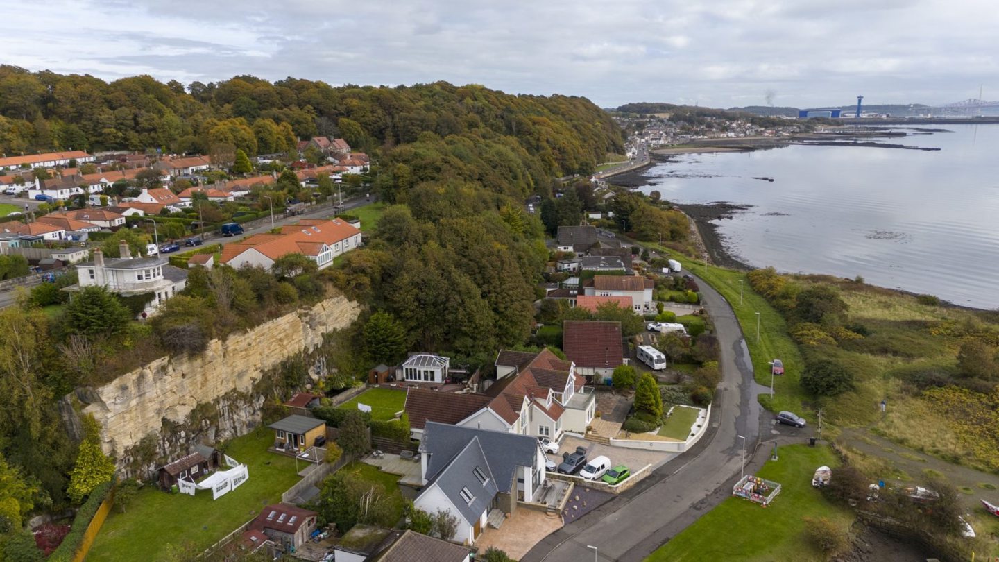 An aerial view of the signal station building at Charlestown.