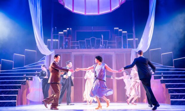 To go with story by Rebecca Baird. The Great Gatsby review Picture shows; Cast of The Great Gatsby on stage. Pitlochry Festival Theatre. Supplied by Image: Tommy Ga-Ken Wan.  Date; 01/07/2025