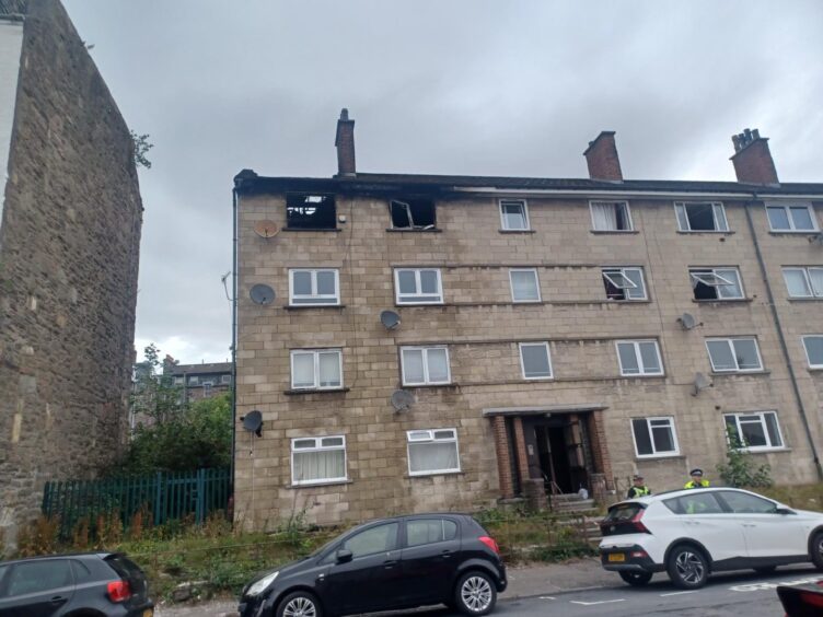 Fire damage to a flat on Watson Street, Stobswell, Dundee.