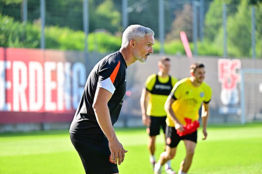 Jim Goodwin, pictured in Luxembourg, saw his charges miss some passable chances last week