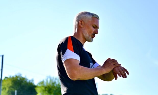 Jim Goodwin puts his side through their paces at the Stade Municipal in Differdange