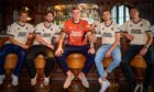 Dundee United players unveil the new ivory look.