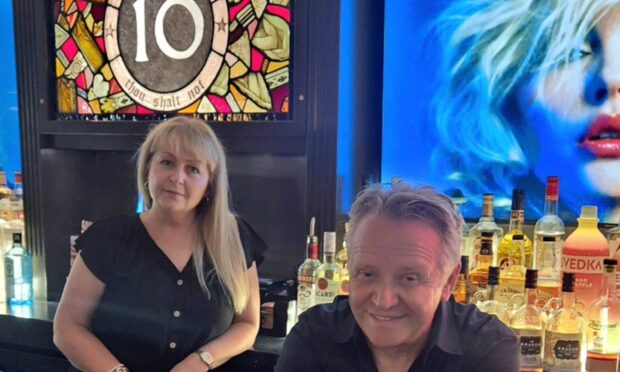 Caroline and Alan Hampton are selling Forfar's Bar 10.