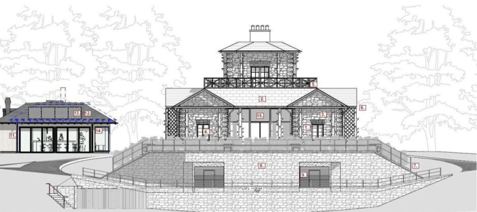 Drawings showing The Dairy with underground storage area and separate outdoor kitchen next door