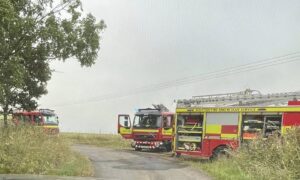 Scottish Fire and Rescue Service at a blaze at Hill of Tarvit.