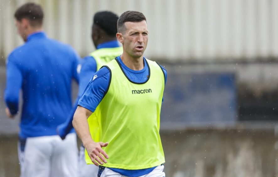 Jason Holt in a St Johnstone warm-up.