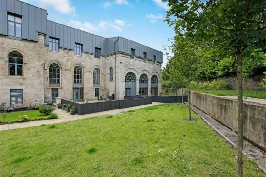 The flat sits within a former linen weaving factory.