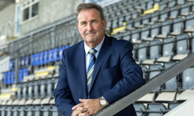 New St Johnstone director, Andrew Litster, in the main stand at McDiarmid Park.