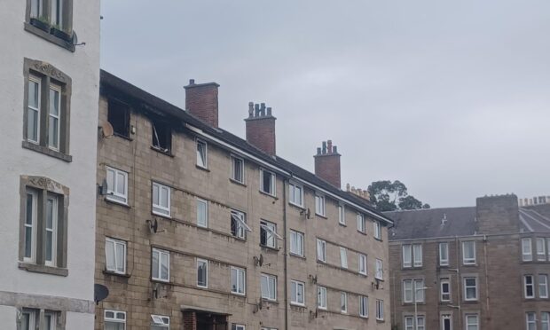 The building affected by the fire in Watson Street. Image: Lindsey Hamilton/DC Thomson