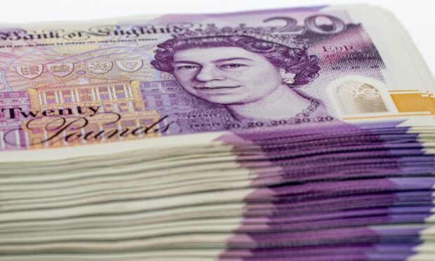 Pile of £20 notes