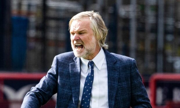 Dundee boss Steven Pressley saw his first league match in charge end in defeat. Image: Mark Scates/SNS