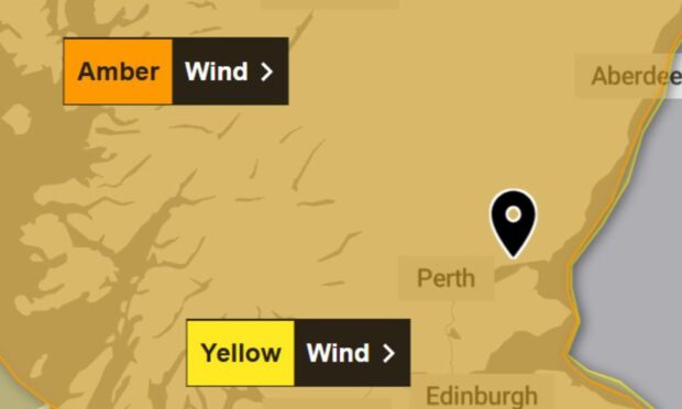 Amber wind warning issued across Tayside, Fife and Stirling