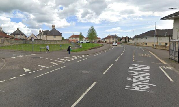 Hayfield Road, Kirkcaldy, where the minibus crashed following the chase.