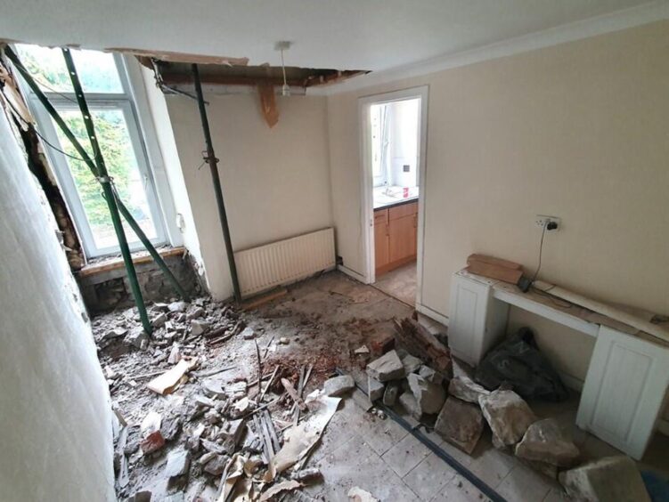 The flat has been stripped back.