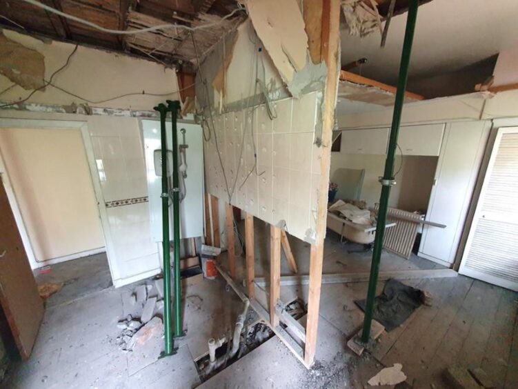 Some of the bare walls.