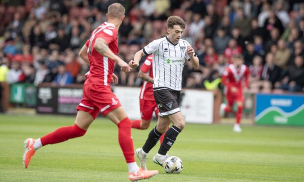 Josh Cooper in action for Dunfermline against Airdrie.