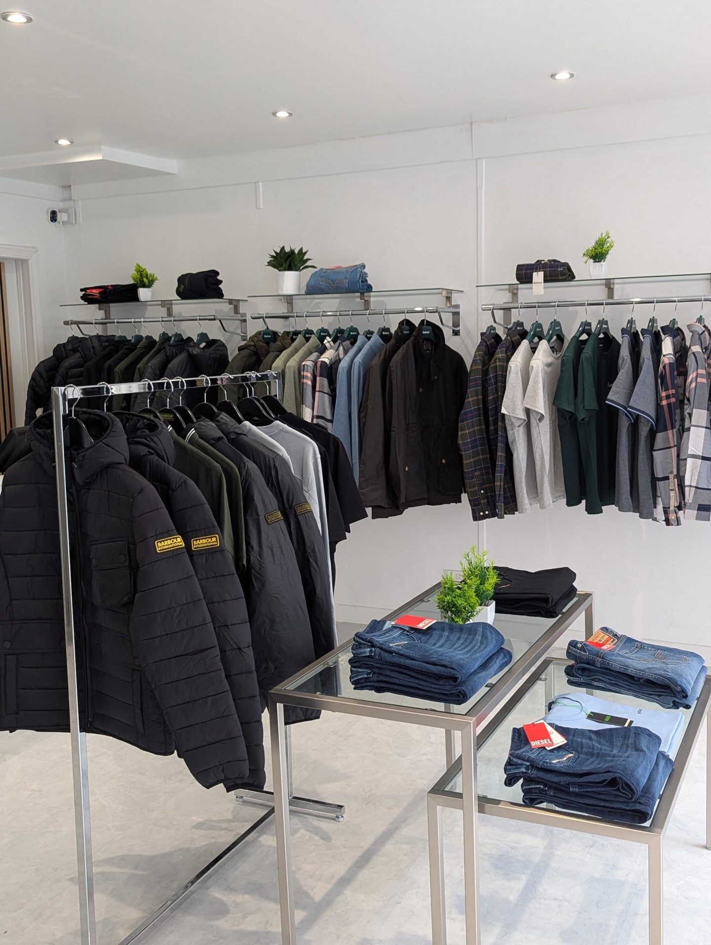 Racks and displays in the new shop.