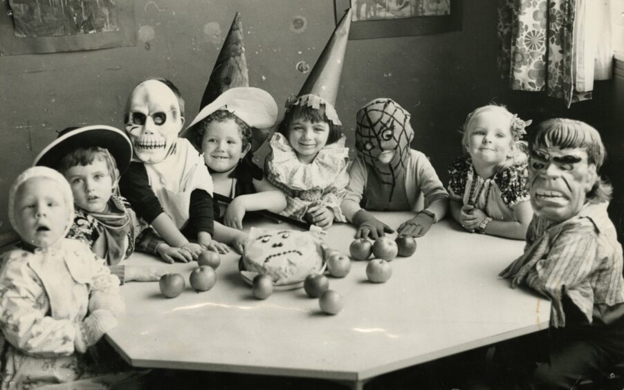 Children at Dallfield Day Nursery celebrating Halloween, some in costume