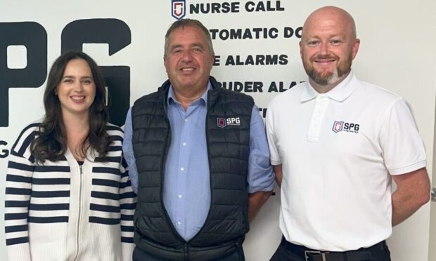 Owners of SPG Integrated Billy Robertson, Euan Borland, with Billy's daughter Amy Robertson (left). Image: SPG Integrated