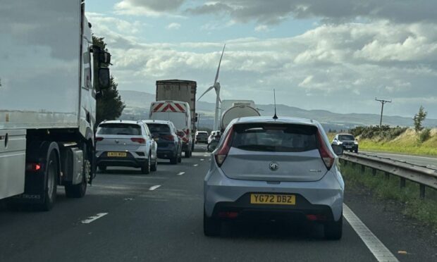Drivers faced delays of over an hour following the M90 crash. Image: DC Thomson
