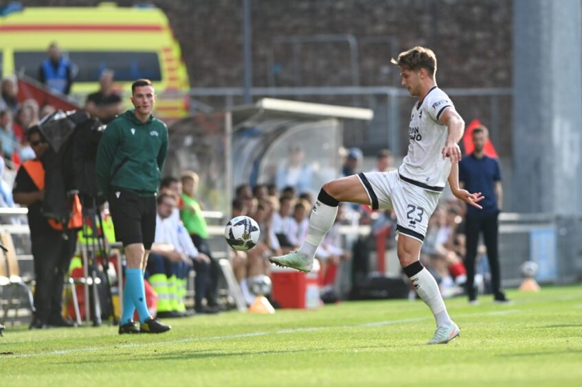 Defender Krisztian Keresztes takes the ball.