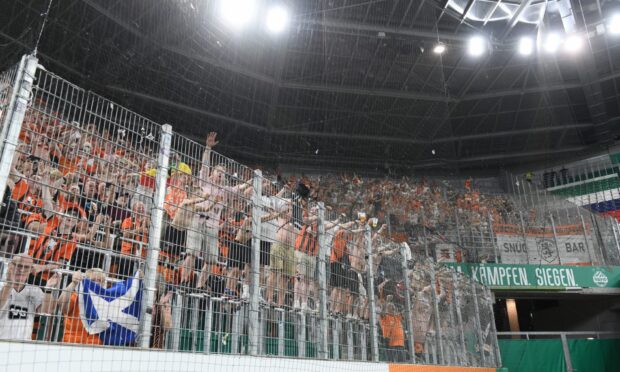 Dundee United fans in Vienna in their numbers
