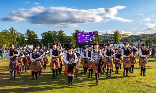 Lochgelly High School Pipe Band at the European Championship in August 2025