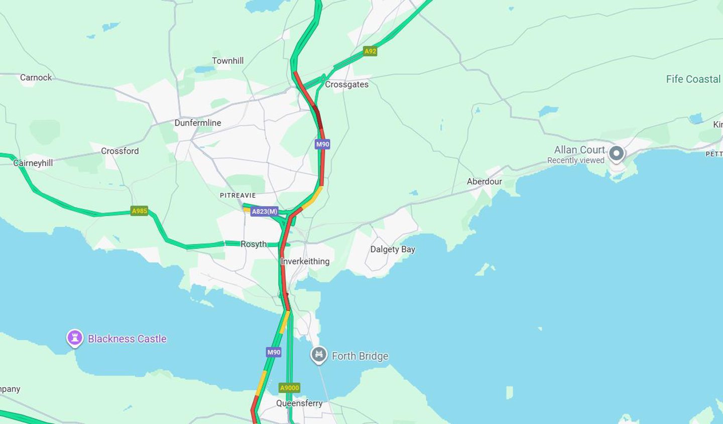 30-minute delays on M90 in Fife ahead of AC/DC Murrayfield gig