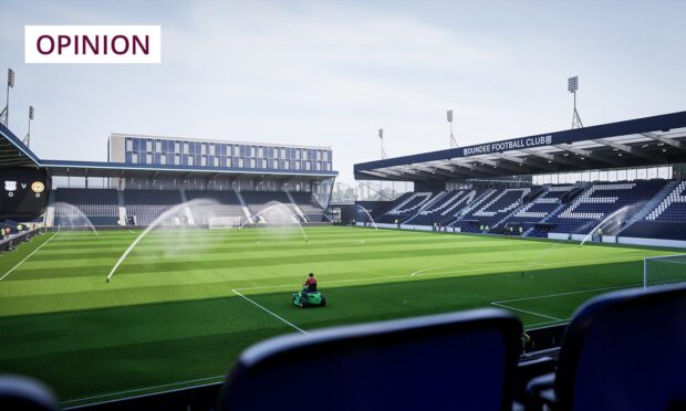 An artist's impression of the proposed new Dundee FC stadium.