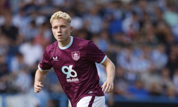 Joe Westley on the pitch for Burnley FC, who is about to sign for Dundee.