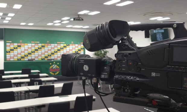 The media room at the Allianz Stadion.