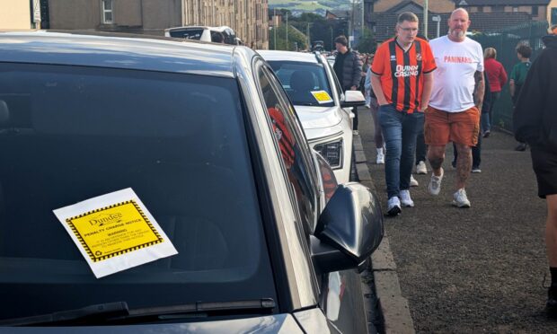More than 100 drivers were fined during the game at Tannadice. Image: Mark Asquith/DC Thomson