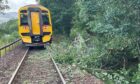 Debris on the tracks near Pitlochry as train disruption from Storm Floris continues into Tuesday. Image: Network Rail Scotland