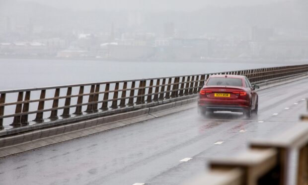The Tay Road Bridge has closed due to Storm Floris. Image: Steve Brown/DC Thomson