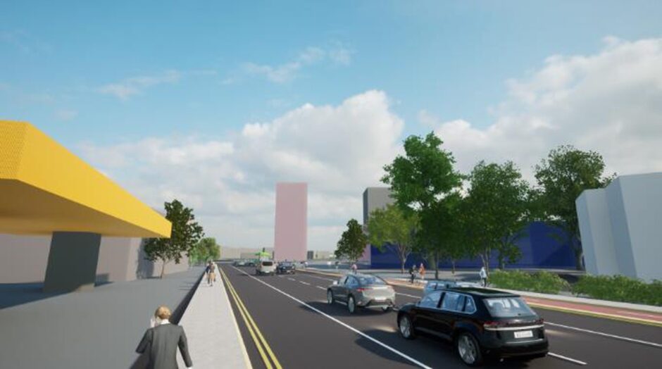 An image of what The Liff Road to Ancrum Road section could look like in the future.