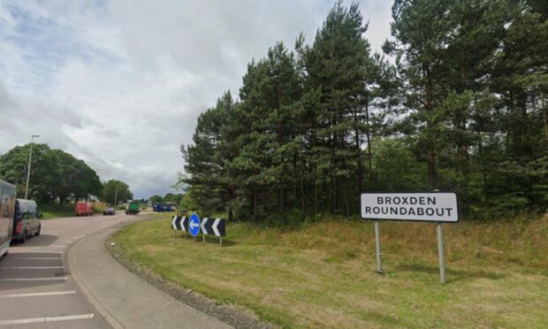 The crash is causing delays on the M90 and the Broxden Roundabout. Image: Google Street View