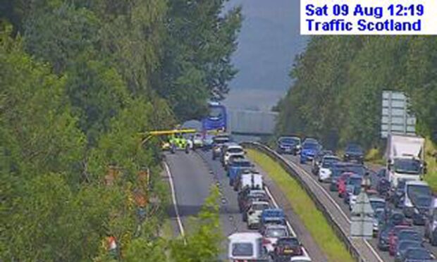 There are delays on the A9 near the Keir Roundabout. Image: Traffic Scotland