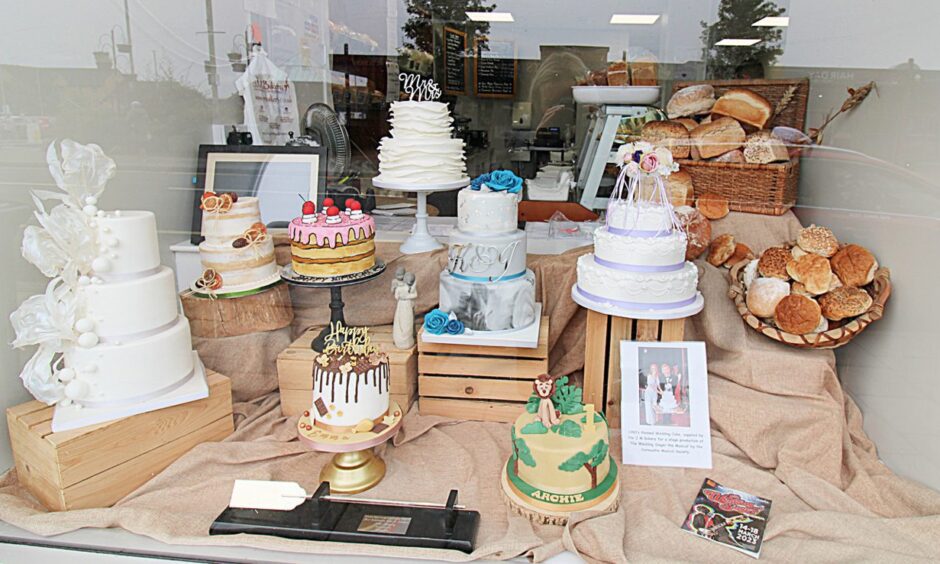 Hand-decorated cakes in the Monifieth shop. 
