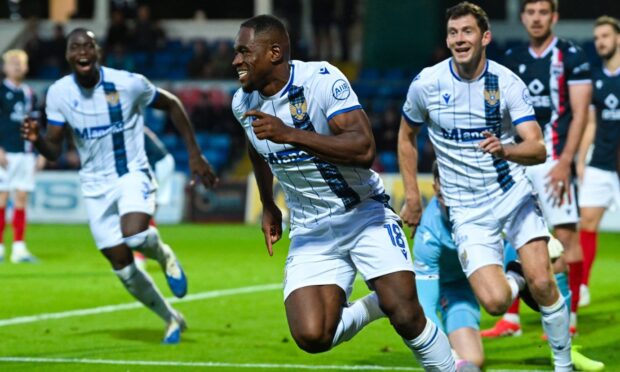 Uche Ikpeazu celebrates his winning goal.