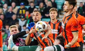 Jim Goodwin reckons Willie Collum influenced Hibs penalty award as Dundee United boss quizzed on Kucherenko display