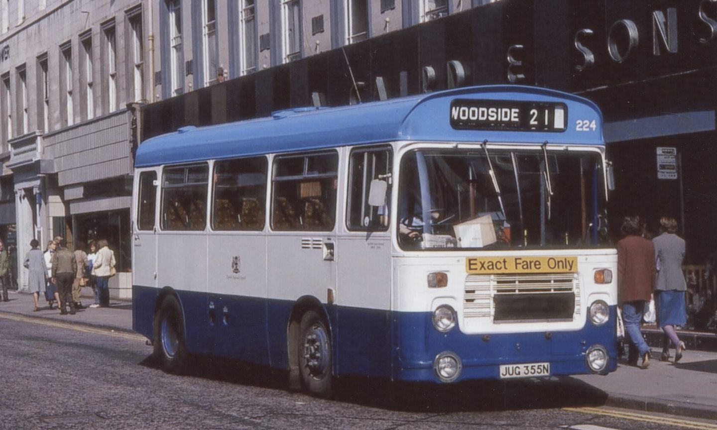 A bus stops outside Caird's in Dundee.