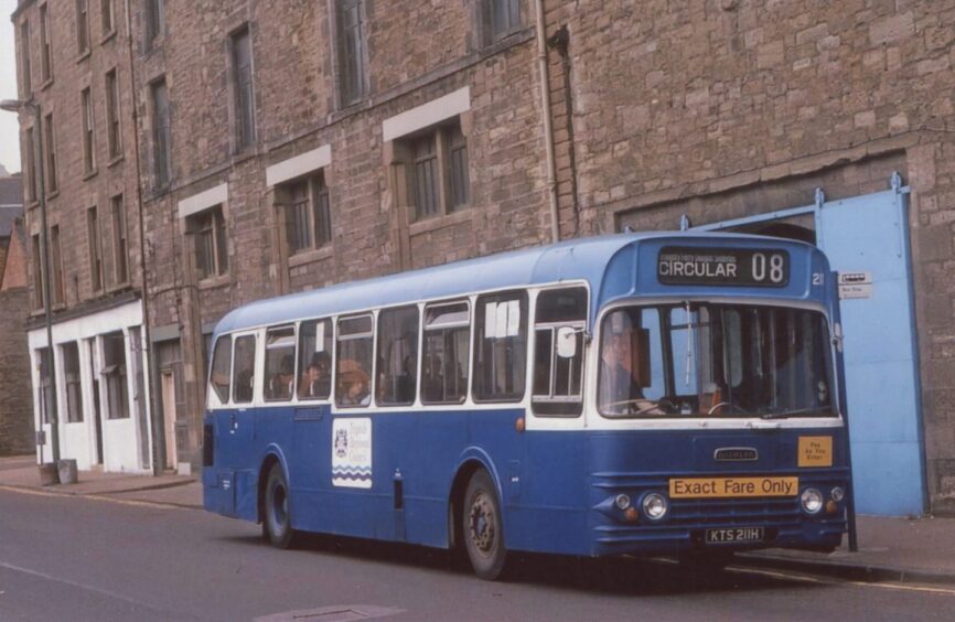Bus 211 in Allan Street on the Circular service in the late-1970s.