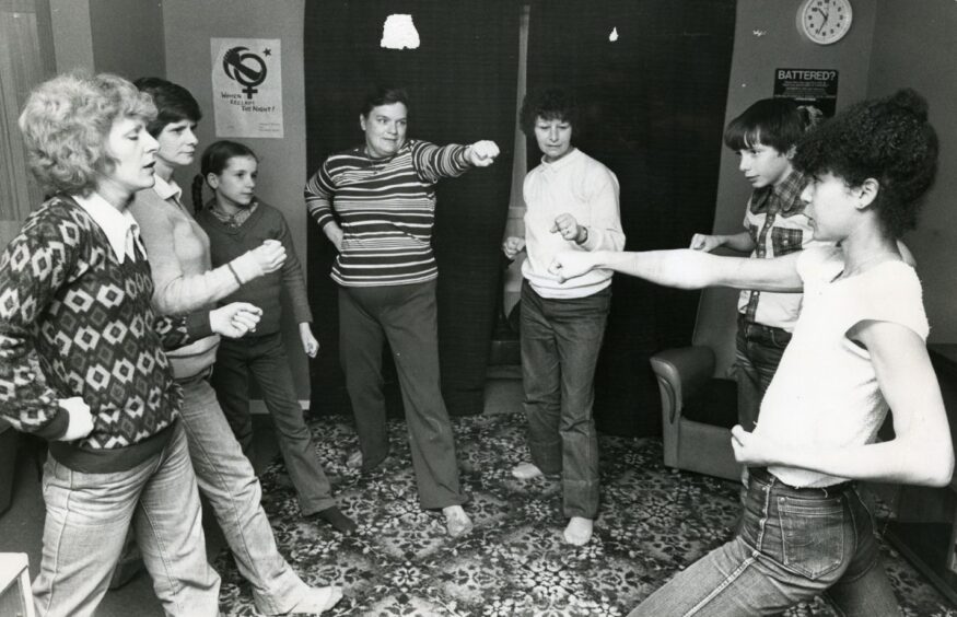 A women's self-defence class in action at Whitfield's Aberlady Crescent. 