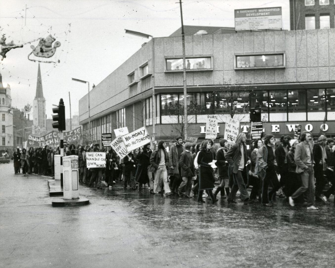 A student protest and march.